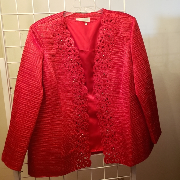 Giovanna Collection Red Suit Skirt 3-Piece Set - Picture 2 of 4